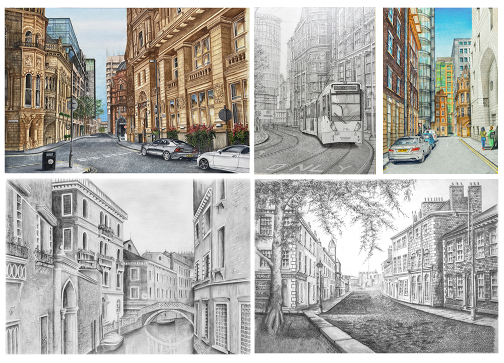 Mixture of water colour commissions